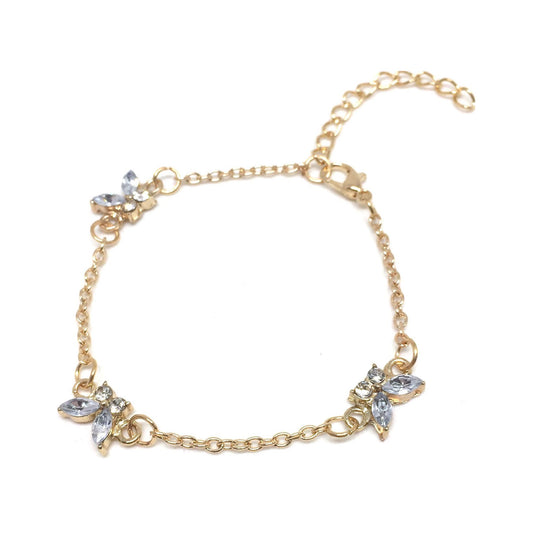 Βραχιόλι Αλυσίδα με Πεταλούδες και Στρας / Chain Bracelet with Butterflies and Strass